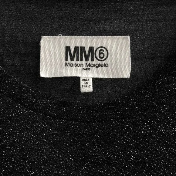 MM6 Maison Margiela black sheer side ruffle top